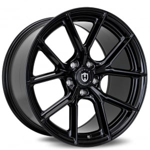 19" Curva Wheels CFF70 Gloss Black Flow Forged Rims