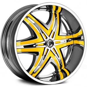 22" Diablo Wheels Elite Chrome with Custom Finish Inserts Rims