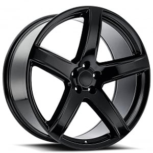 20" Staggered Dodge Hellcat HC2 Wheels FR 77 Gloss Black OEM Replica Rims