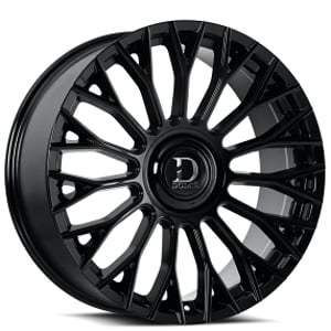 22" Dolce Luxury Wheels Roma Gloss Black Floating Cap Rims