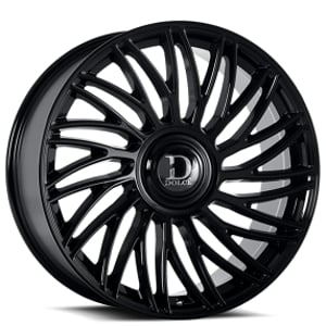 22" Dolce Luxury Wheels Sesto Gloss Black Floating Cap Rims