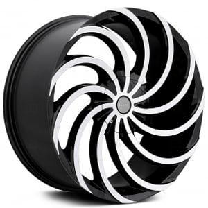 22x8" Elure Wheels 047 Black with Machined Face Rims