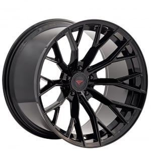 20" Staggered Ferrada Wheels F8-FR9 Obsidian Black Flow Formed Rims