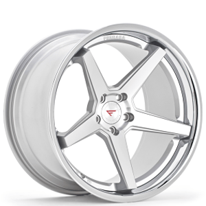 22" Ferrada Wheels FR3 Silver Machined with Chrome Lip Rims