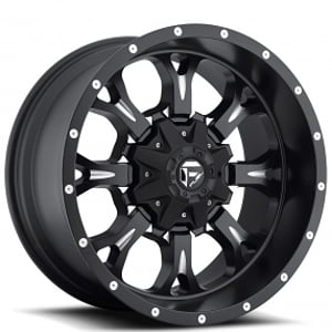 18" Fuel Wheels D517 Krank Matte Black Milled Off-Road Rims 