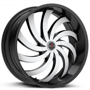 24" Ignite Wheels Flame Gloss Black Machined Rims