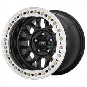 17" KMC Wheels KM235 Grenade Crawl Beadlock Satin Black Off-Road Rims