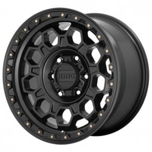 17" KMC Wheels KM545 Trek Satin Black Off-Road Rims