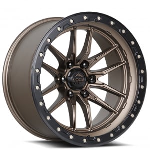 20" Lock Off-Road Wheels Krawler Matte Bronze with Matte Black Ring Rims