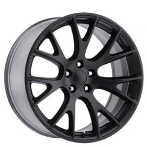 20" Staggered Dodge Challenger Hellcat Wheels FR 70 Satin Black OEM Replica Rims