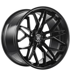 20" Staggered Rohana Wheels RFC3 Gloss Black Flow Formed Rims