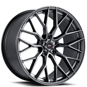20" Staggered Savini Wheels SV-F2 Gloss Graphite Flow Formed Rims 