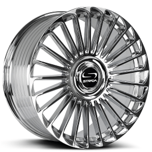 22" Strada Wheels Martello Chrome Flow Formed Floating Cap Rims