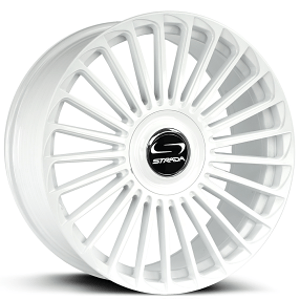 22" Strada Wheels Martello Gloss White Flow Formed Floating Cap Rims