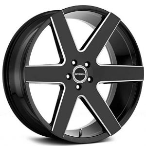 26" Strada Wheels Coda Gloss Black Milled Rims 