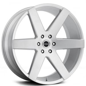 24" Strada Wheels Coda Silver Brushed Rims 