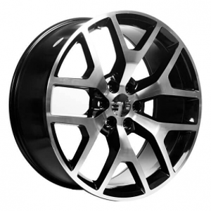22" GMC Sierra Wheels 288 Black Machined OEM Replica Rims