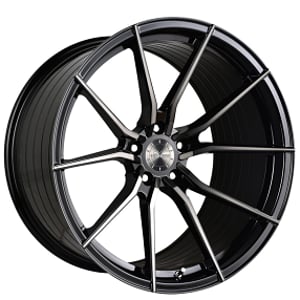 22" Staggered Vertini Wheels RFS1.2 Gloss Black Tinted Face Flow Formed Rims