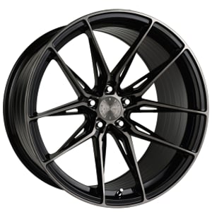 20" Staggered Vertini Wheels RFS1.8 Brushed Dual Black Flow Formed Rims