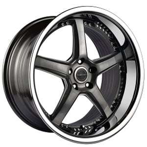 20" Vertini Wheels RFS2.2 Brushed Dual Gunmetal with Chrome Lip Flow Formed Rims