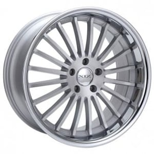 22" Staggered XIX Wheels X59 Silver Brushed with SS Lip Rims 