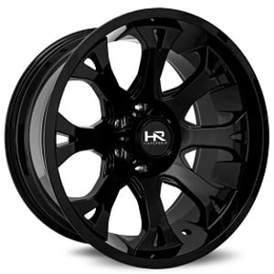 22" Hardrock Wheels H505 Bloodshot Xposed Gloss Black Off-Road Rims