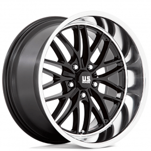 22" U.S. Mags Wheels Santa Cruz U138 Gloss Black with Diamond Cut Lip Rims