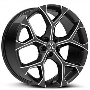 24" Xcess Wheels X05 5 Flake Gloss Black Milled Rims