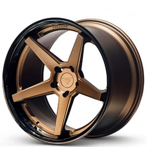 22" Ferrada Wheels FR3 Matte Bronze with Gloss Black Lip Rims