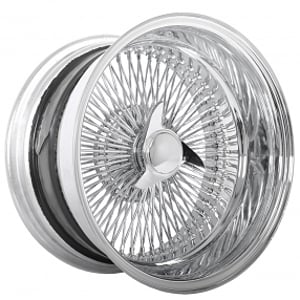 17x9" LA Wire Wheels Reverse 100-Spoke Straight Lace Chrome Rims