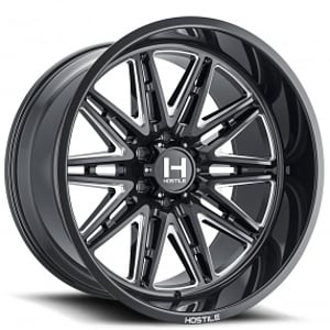 20" Hostile Wheels H126 Maniac Black Milled Off-Road Rims