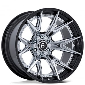 22" Fuel Wheels FC402PB Catalyst Chrome with Gloss Black Lip Off-Road Fusion Forged Rims