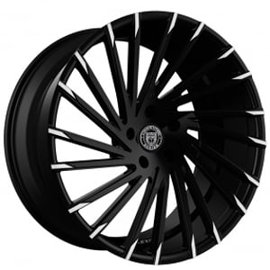 20" Staggered Lexani Wheels Wraith Black with Machined Tips Rims 