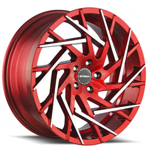 20" Strada Wheels Nido Candy Red with Machined Tips Rims 