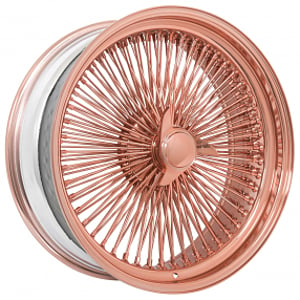 22x8" LA Wire Wheels Standard 150-Spoke Straight Lace Rose Gold Rims
