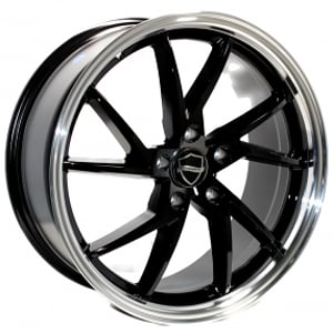 18" Elegance Wheels Sharp Gloss Black with Machined Lip Rims