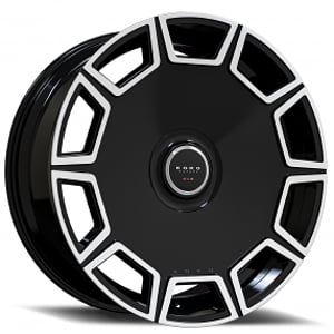 22" Staggered Koko Kuture Wheels Sicily Gloss Black with Machined Face Floating Cap Rims 