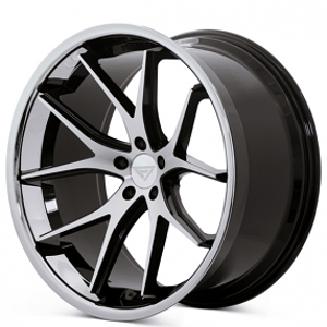 20/22" Staggered Ferrada Wheels FR2 Black Machined with Chrome Lip Polaris Slingshot / 3-Wheeler Rims