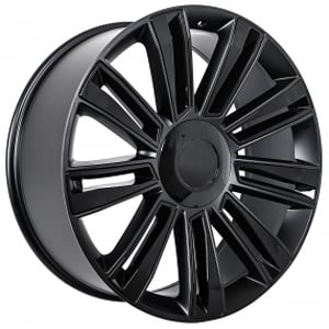 26" Cadillac Escalade Platinum Wheels DS06 Matte Black with Gloss Black Inserts OEM Replica 
