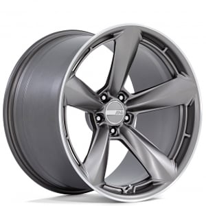 20" Staggered American Racing Wheels Modern AR946 TTF Matte Anthracite with Machined Lip Rims