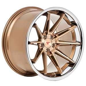 20" Staggered Ferrada Wheels CM2 Brushed Cobre with Chrome Lip Rims