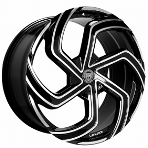 26" Lexani Wheels Swift Gloss Black Machined Rims