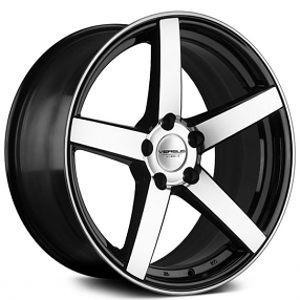 20" Staggered Versus Wheels VS541 Gloss Black with Machined Face Rims
