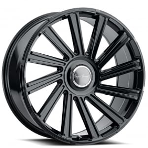 22" Blaque Diamond Wheels BD-40 Gloss Black Floating Cap Rims