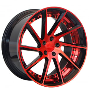 20x8.5/10" ERW ERW-3 Black Machined with Red Tinted Face Wheels (5x114/112/120, +35/40mm) 