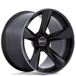 20" Staggered American Racing Wheels Modern AR946 TTF Gloss Black with DDT Lip Rims