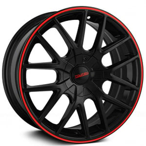 20" Touren Wheels TR60 3260 Black with Red Ring Rims 