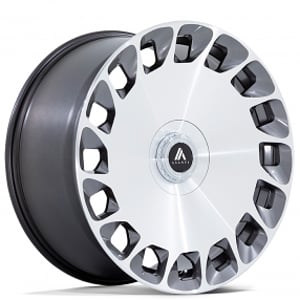 20" Staggered Asanti Wheels ABL-45 Aristocrat Gloss Platinum Bright Machined Rims