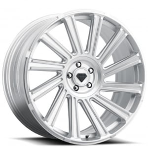 22" Blaque Diamond Wheels BD-40 Silver Machined Rims