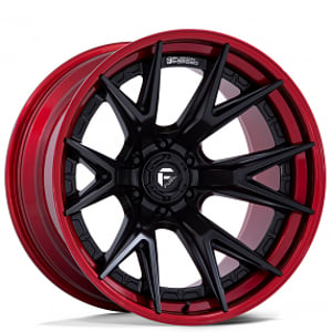 20" Fuel Wheels FC402MQ Catalyst Matte Black with Candy Red Lip Off-Road Fusion Forged Rims